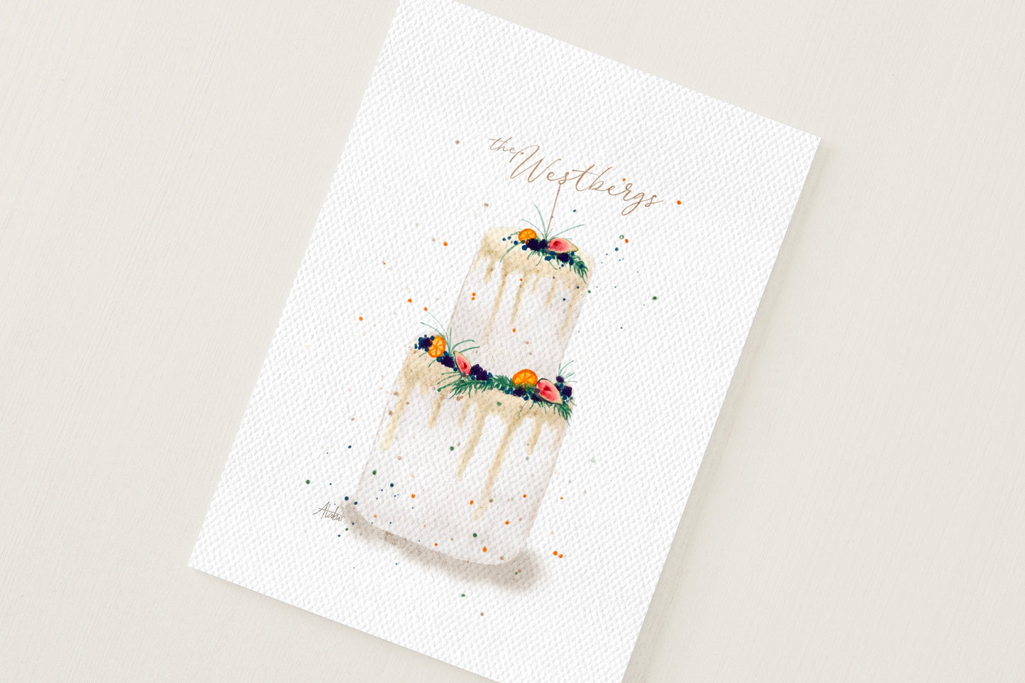 Fall Wedding Cake Card