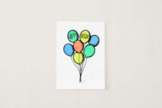 Stipple Happy Birthday Balloon