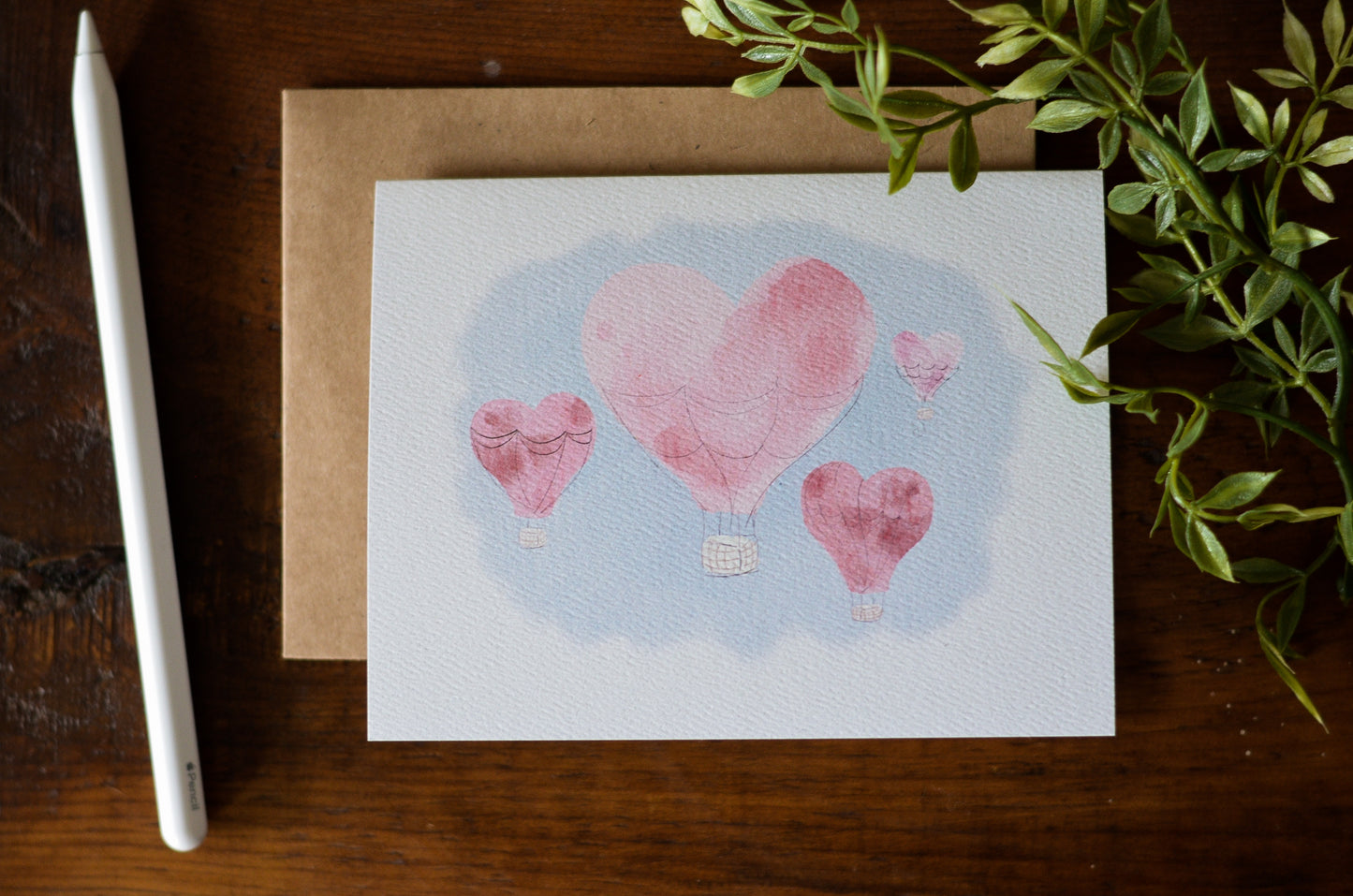 Heart Air Balloon Card