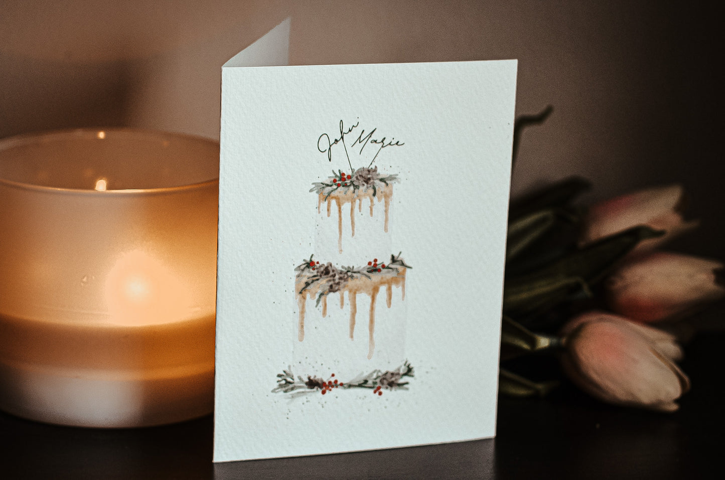 Winter Wedding Cake Card